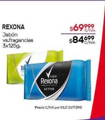 Nini Mayorista Rexona Jabón vs. fragancias 3x125g oferta