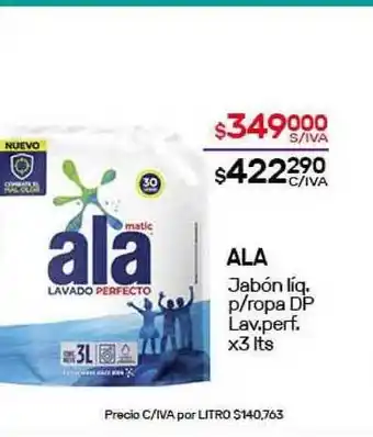 Nini Mayorista Ala Jabón líq. p-ropa DP Lav. perf. x3lts oferta