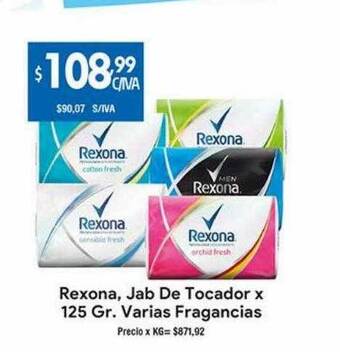 Medamax Rexona jab de tocador x varias fragancias oferta