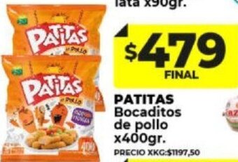 Supermayorista Vital Patitas Bocaditos de pollo x 400gr oferta