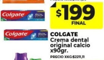 Supermayorista Vital Colgate Crema Dental original calcio x 90gr oferta