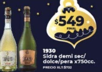 Supermayorista Vital 1930 Sidra demi sec/dolce/Pera x 750cc oferta
