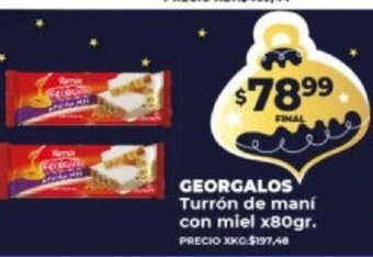 Supermayorista Vital Georgalos Turrón de Mani Con Miel x 80gr oferta