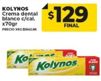 Supermayorista Vital Kolynos Crema Dental Blanco c/cal x 70gr oferta