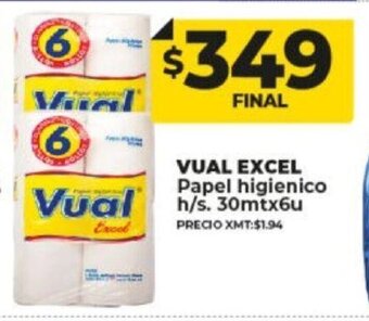 Supermayorista Vital Vual Excel Papel higienico h/s 30mt x 6u oferta