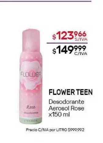 Nini Mayorista Flower Teen Desodorante Aerosol Rose x150ml oferta