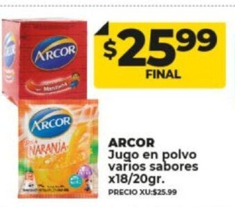 Supermayorista Vital Arcor Jugo en Polvo Varios Sabores x 18/20gr oferta