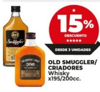 Supermayorista Vital Old Smuggler/Criadores Whisky x 195/200cc oferta