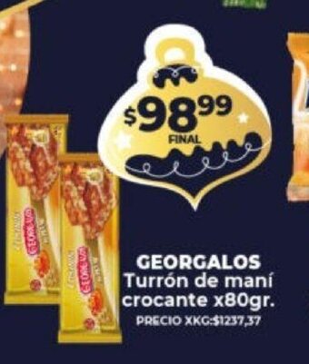 Supermayorista Vital Georgalos Turrón de Maní Crocante x 80gr oferta