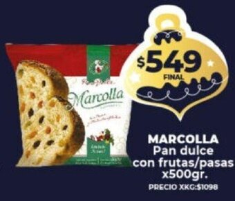 Supermayorista Vital Marcolla Pan Dulce Con Frutas/Pasas x 500gr oferta