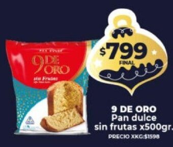 Supermayorista Vital 9 De Oro Pan Dulce Sin Frutas x 500gr oferta
