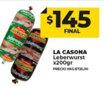 Supermayorista Vital La Casona Leberwurst x 200gr oferta