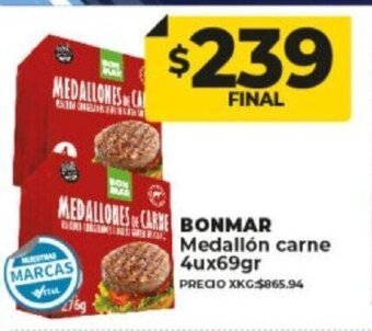Supermayorista Vital Bonmar Medallón Carne 4u x 69gr oferta