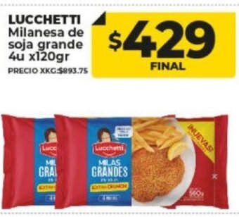 Supermayorista Vital Lucchetti Milanesa de Soja Grande 4u x 120gr oferta
