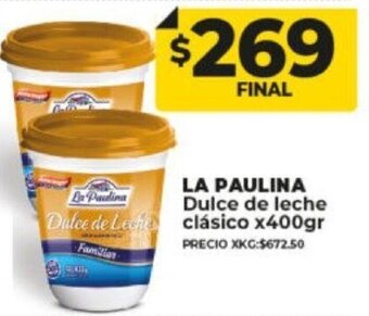 Supermayorista Vital La Paulina Dulce de Leche Clásico x 400gr oferta