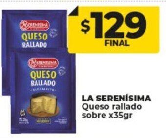 Supermayorista Vital La Serenísima Queso Rallado Sobre x 35gr oferta