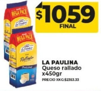 Supermayorista Vital La Paulina Queso Rallado x 450gr oferta