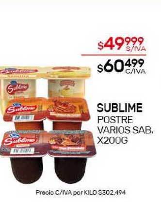 Nini Mayorista Sublime Postre Varios Sab. x200g oferta