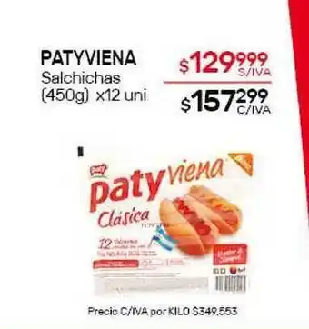 Nini Mayorista Patyviena Salchichas (450g) x12uni oferta
