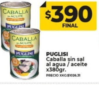 Supermayorista Vital Puglisi Caballa sin Sal Al Agua / Aceite x 380gr oferta