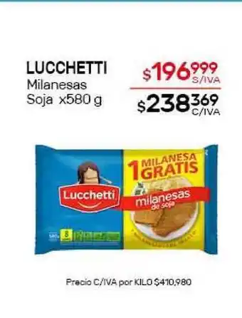 Nini Mayorista Lucchetti Milanesas Soja x580g oferta