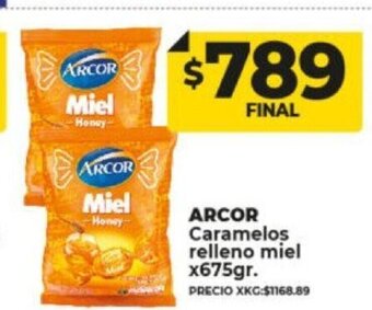 Supermayorista Vital Arcor Caramelos Relleno Miel x 675gr oferta