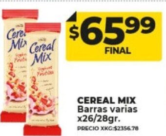 Supermayorista Vital Cereal Mix Barras Varias x 26/28gr oferta