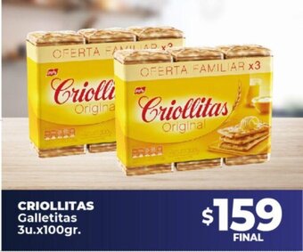 Supermayorista Vital Criollitas Galletitas 3u x 100gr oferta