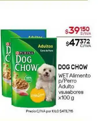 Nini Mayorista Dog Chow Wet Alimento p-Perro Adulto vs. sabores x100g oferta