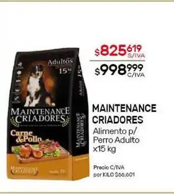 Nini Mayorista Maintenance Criadores Alimento p-Perro Adulto x15kg oferta