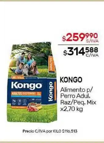 Nini Mayorista Kongo Alimento p-Perro Adul. Raz-Peq. Mix x2,70kg oferta