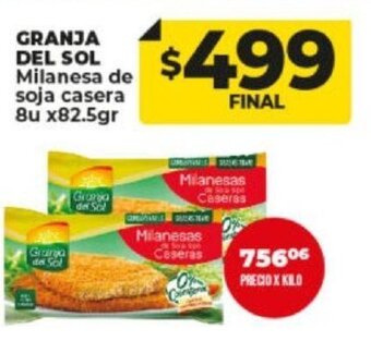 Supermayorista Vital Granja Del Sol Milanesa de Soja Casera 8u x 82.5gr oferta