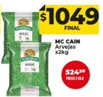 Supermayorista Vital Mc Cain Arvejas x 2kg oferta