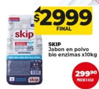 Supermayorista Vital Skip Jabon en Polvo Bio Enzimas x 10kg oferta