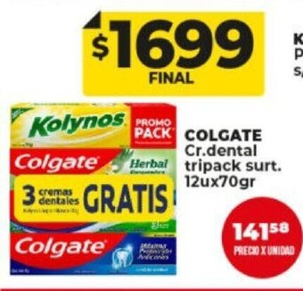 Supermayorista Vital Colgate Cr. Dental Tripack Surt. 12u x 70gr oferta