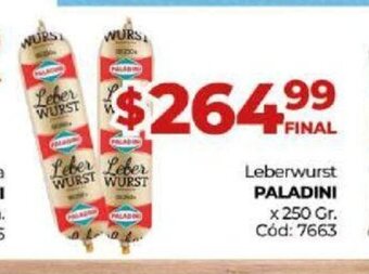 Diarco Leberwurst Paladini oferta