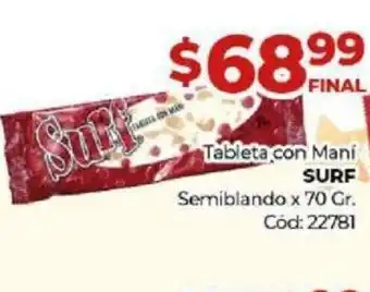 Diarco Tableta Con Maní Surf oferta