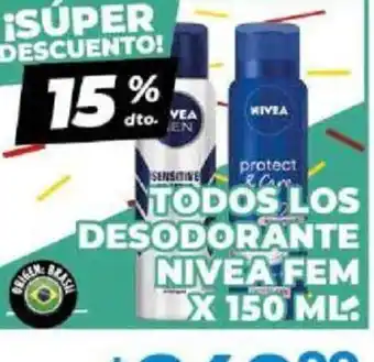 Diarco Todos Los Desodorante Nivea Fem x 150ml oferta