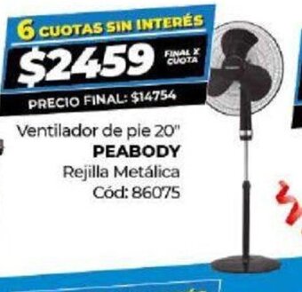Diarco Ventilador De Pie 20" Peabody oferta