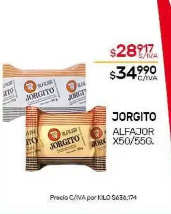 Nini Mayorista Jorgito Alfajor x50/55g oferta