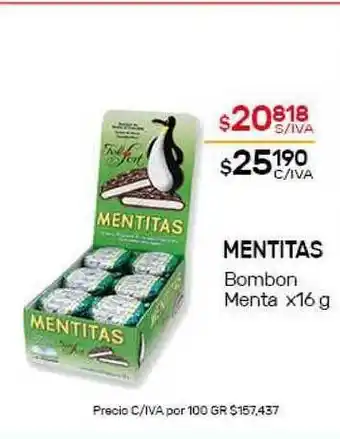 Nini Mayorista Mentitas Bombon Menta x16g oferta