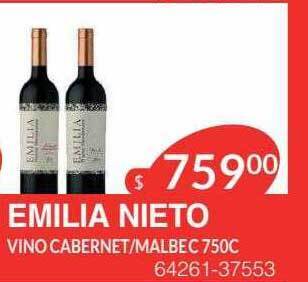 Masivos Emilia nieto vino cabernet malbec oferta