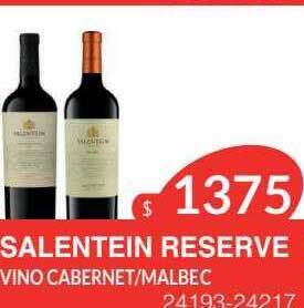 Masivos Salentein reserve vino cabernet malbec oferta