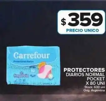 Carrefour Maxi Protectores diarios normal pocket x 80 oferta