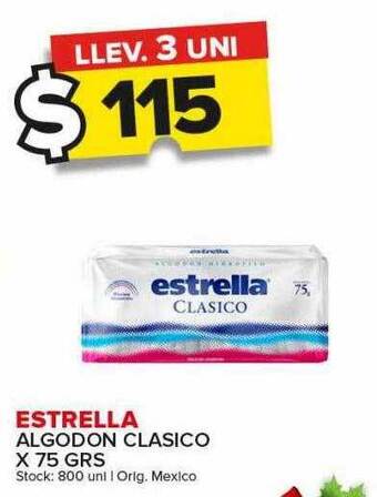 Carrefour Maxi Estrella algodon clasico oferta
