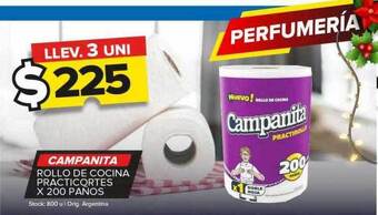 Carrefour Maxi Campanita rollo de cocina practicortes x 200 paños oferta