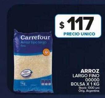 Carrefour Maxi Arroz largo fino 00000 bolsa oferta