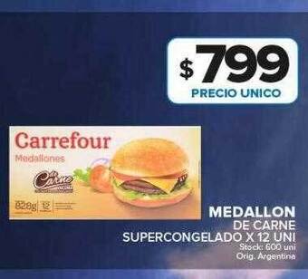 Carrefour Maxi Medallon de carne supercongelado x 12 oferta