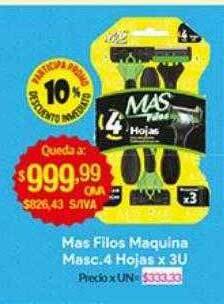 Medamax Mas filos maquina masc 4 hojas oferta