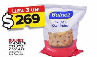 Carrefour Maxi Bulnez pan dulce c frutas oferta